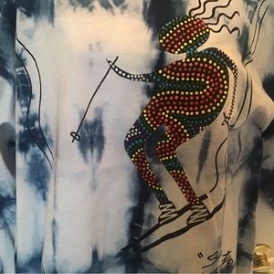 Embossed tye dye ski shirt.
